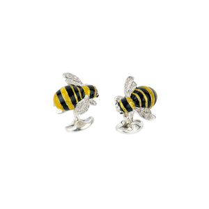 STERLING SILVER BUMBLE BEE CUFFLINKS